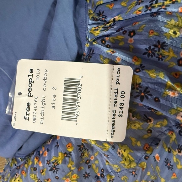 Free people Floral Blue Ruffle Dress - Picture 12 of 13